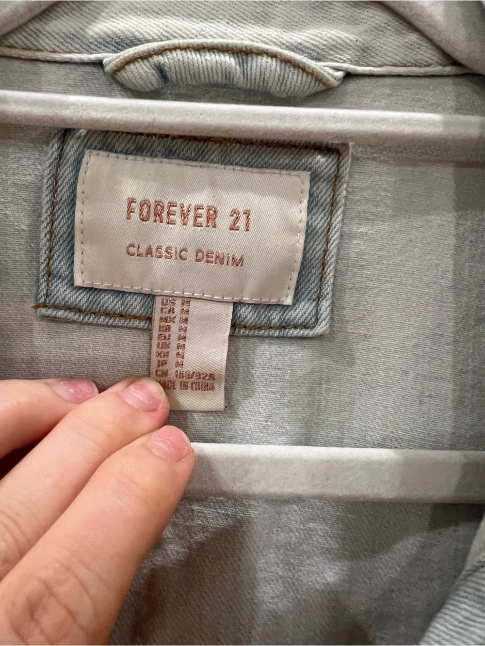 Forever 21 Light Gray Denim Trucker Jacket